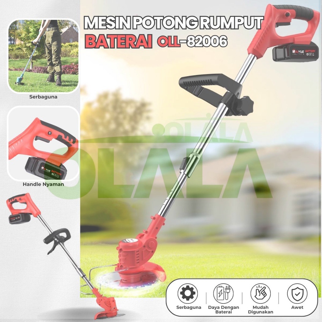 【COD】Mesin Potong Rumput Baterai / Mesin Pemotong Rumput Listrik / Grass Trimmer Cordless OLL-82006