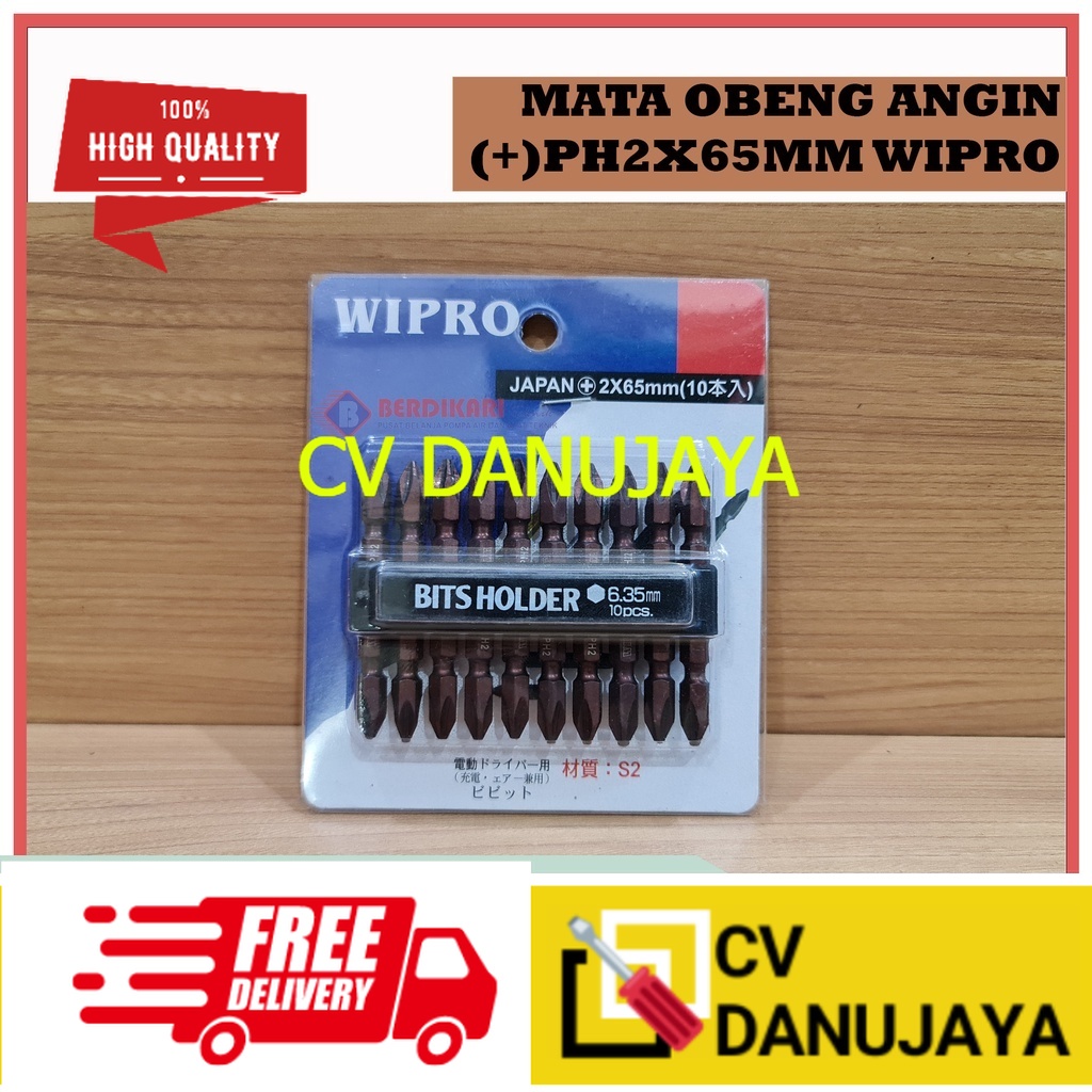 WIPRO 1 Pcs Mata Obeng Plus PH 2 Mata Bor Obeng Angin Magnet PH2 65MM