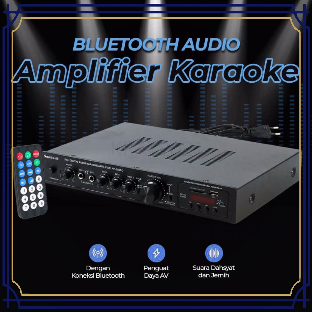 Bluetooth Audio Amplifier Karaoke Support Coaxial Optical -AV059