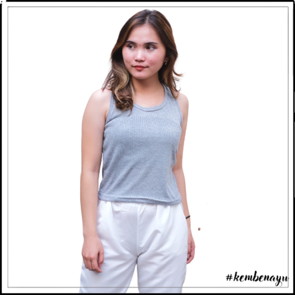 Tank Top Agnes Bahan Rib Rajut Tali Besar Wanita Dewasa Ukuran Allsize Jumbo