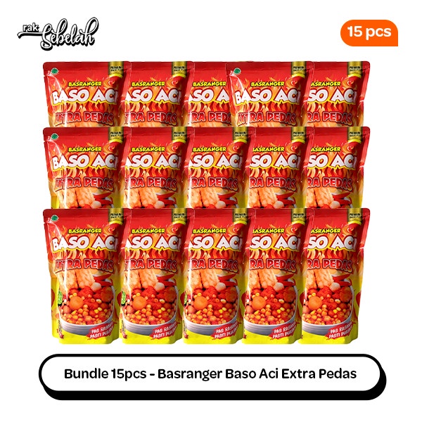 

Bundle 15pcs Basranger Baso Aci Extra Pedas 200gr Makanan Instan Ready to Eat | Rak Sebelah