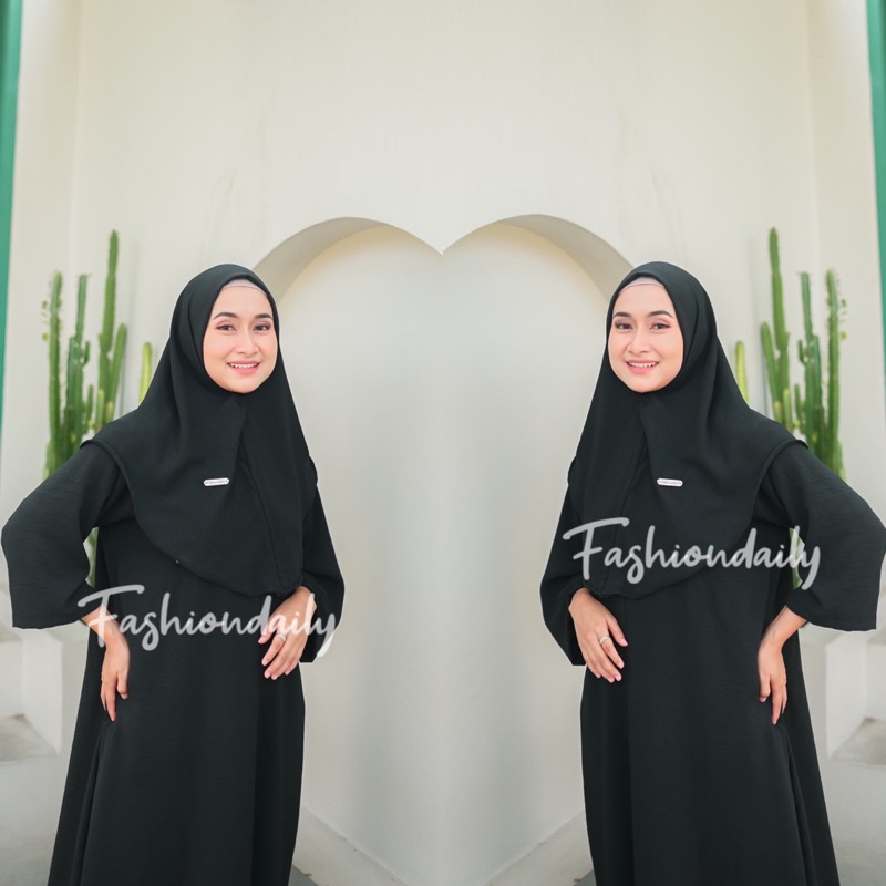 R.A SHOPING - ZEC OOTD WANITA NIA / Gamis Abaya CRINCLE / Fashion Wanita Hijab Style / OOTD Kekinian
