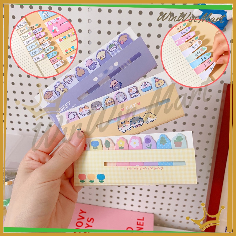 

Sticky Notes Karakter 8IN1/Penanda Buku Stationery Memo Pad /120 Lembar Sticky Note