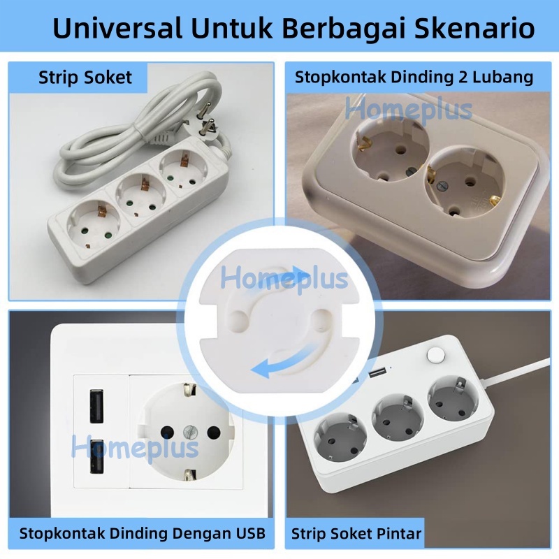 HomePlus Penutup Colokan Listrik Stop Kontak Listrik Bayi Anak Penutup Pelindung Soket Anti Listrik Pengaman Colokan Listrik Socket Cover