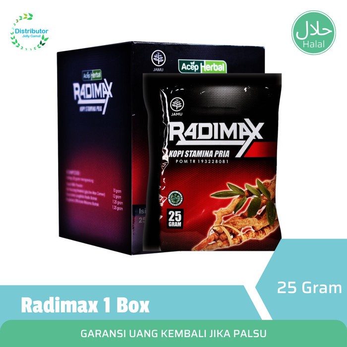 

Kopi Pria Perkasa - Radimax Kopi Stamina Pria - 1 Box Isi 10 Sachet