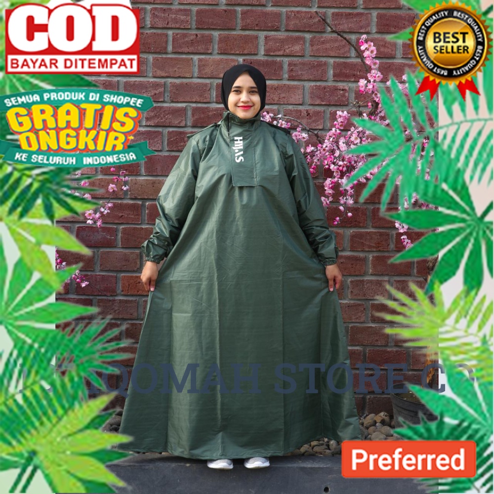 JAS HUJAN GAMIS PRIA WANITA PREMIUM KEKINIAN BAHAN PARASUT BALON KUAT & TEBAL UKURAN JUMBO FIT TO XX