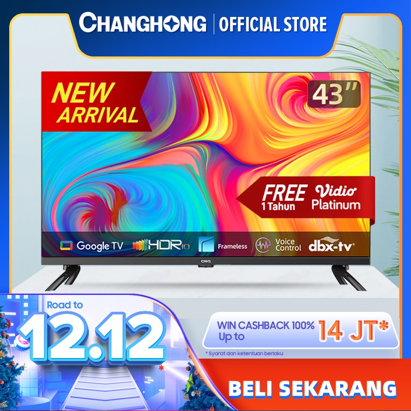 【Google TV】CHiQ 43 inch Smart TV Full HD-HDR10+DBX Dolby Audio Google Assistant Netflix Youtube Digi