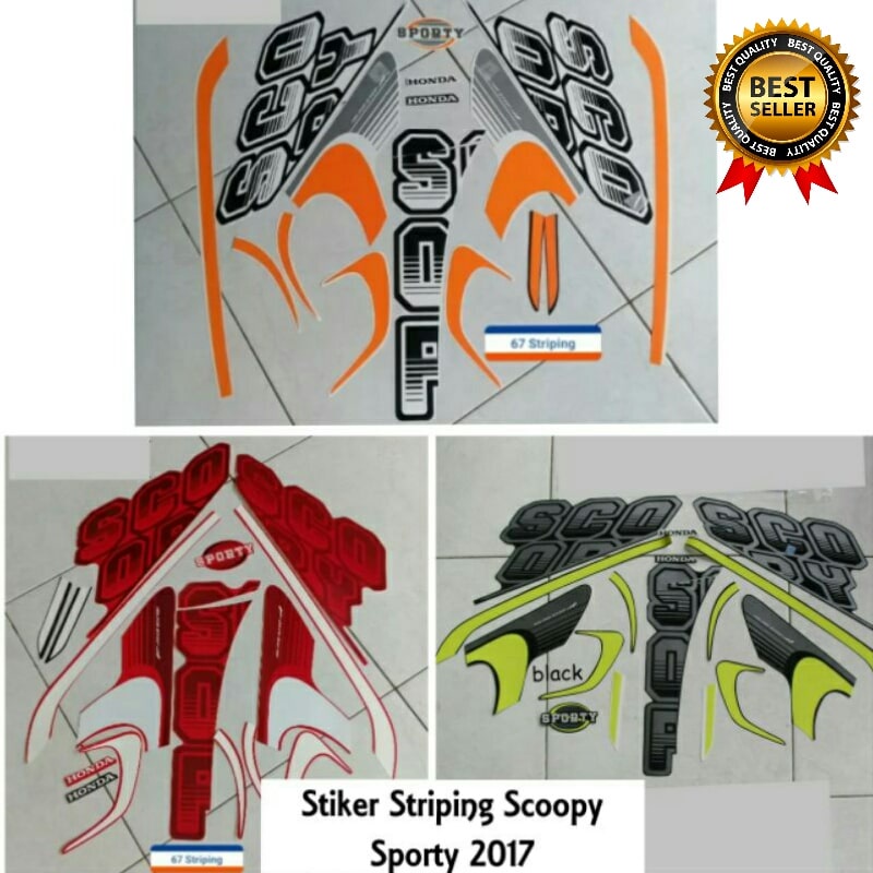 stiker Sticker Striping Lis Motor Scoopy Sporty 2017