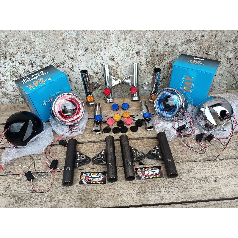 BATOK CB125 SET LAMPU BILED DAN KUPINGAN K5 BESI TEYENG/REPEKTOR BILED PNP CB/LAMPU BILED lapak ksm