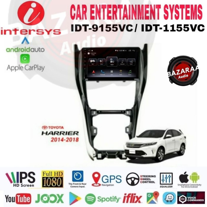 Head Unit Android INTERSYS 10 Inch HARRIER 2013 - 2018 + Socket PNP