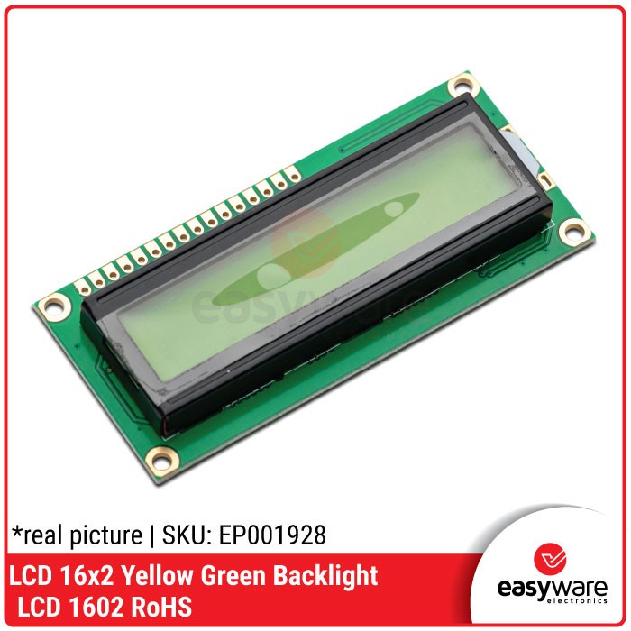 LCD 1602 HIJAU LCD 16x2 HIJAU LCD DISPLAY 1602A YELLOW GREEN CO27