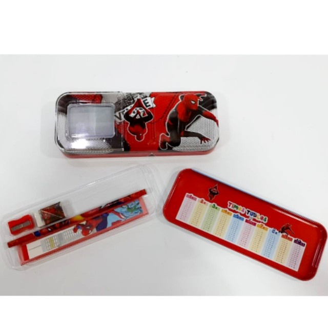 

Kaleng tempat Pensil Stationery Set Alat tulis Spiderman Spidermen - kecil