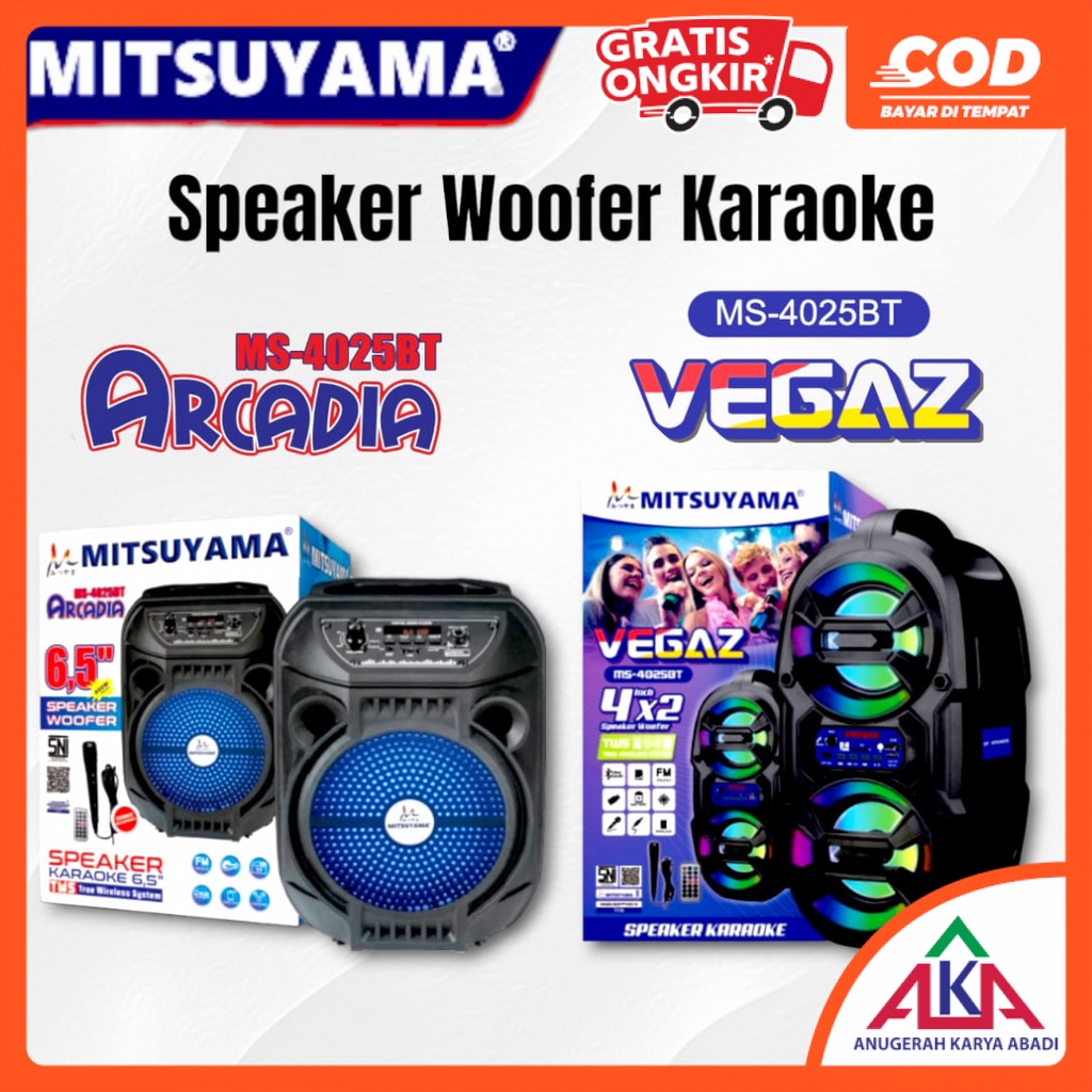 Speaker Woofer Karaoke Mitsuyama MS-4025BT ARCADIA / VEGAZ TWS BT Cas