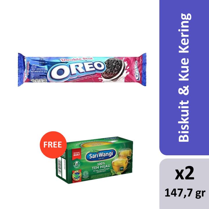 

Oreo Double Stuf Biskuit 2 x 147.7 gr [Free Sariwangi Teh Hijau Celup]