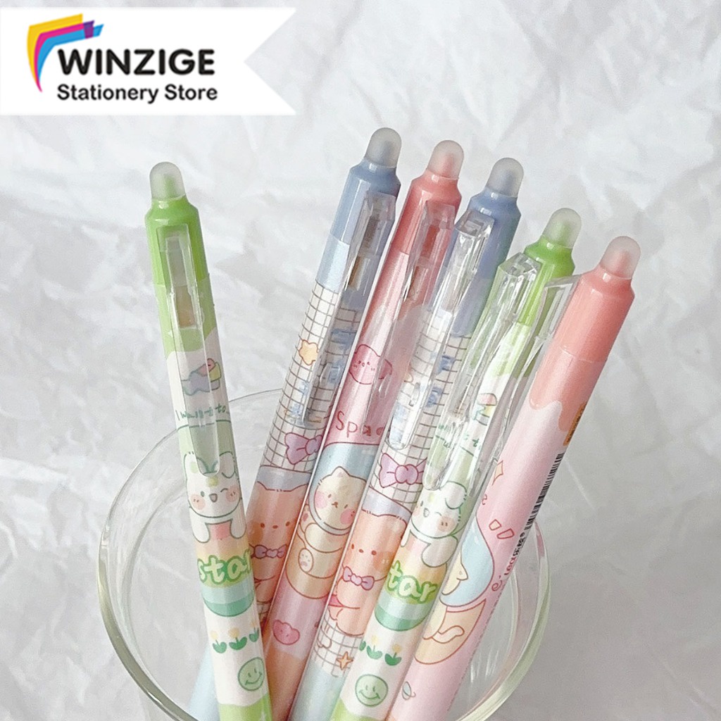 

Winzige pulpen hapus lucu 0.5mm erasable pena pulpen bisa di hapus tinta biru cute click gel pens pen mekanik