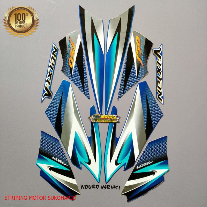 (ORI) striping yamaha vixion 150 2007 2008 old biru list body  kualitas original