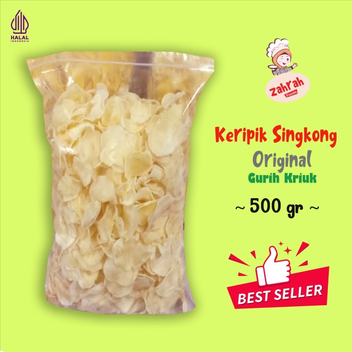 

Keripik Singkong Original 500 gr - Gurih Kriuk / Camilan Instant