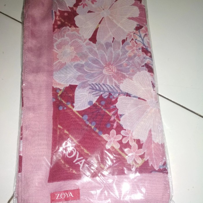 hijab segi empat zoya motif - Biru