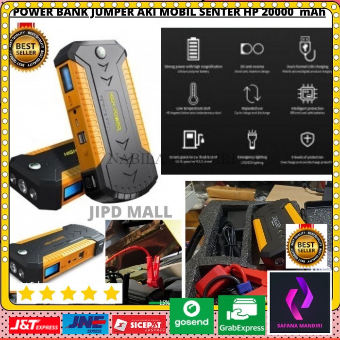 Power Bank Jumper Aki Mobil Senter USB Charger HP 10000mAh 111131