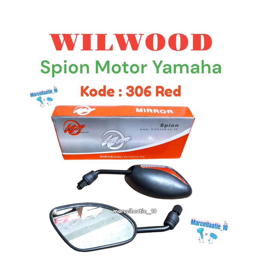 1 SET WILWOOD KACA SPION MOTOR YAMAHA 306 RED SPION YAMAHA KACA SPION YAMAHA MERAH MURAH KACA MOTOR 