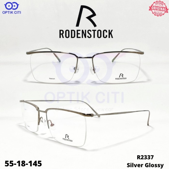 frame kacamata pria kotak titanium rodenstock original R 2337 ringan