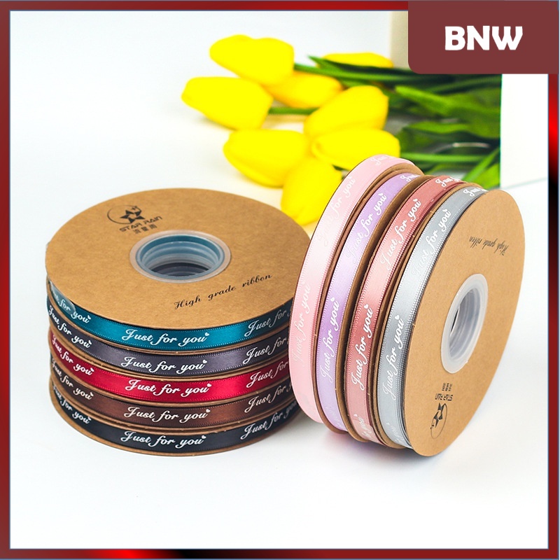 

BNW - PTA4 FOR U (MINI) Pita Satin Roll Motif Always By Your Side/Pita Kado 1cm/Pita Dekorasi Buket - GROSIR