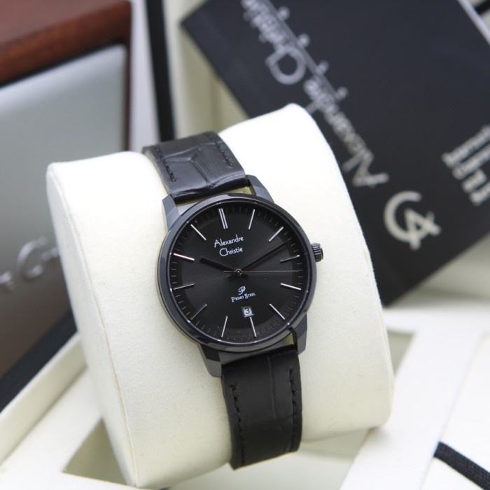 [ ORIGINAL] Jam Tangan Wanita Alexandre Christie 1030 AC 1030 LD Kulit - Black