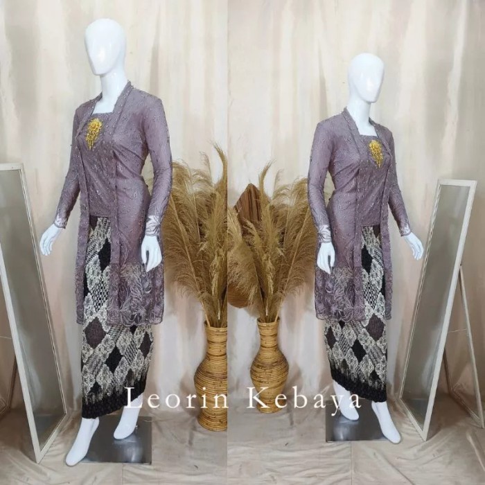 

stelan tunik kebaya wisuda kebaya kutu baru full tike full payet set - sage, atasan saja