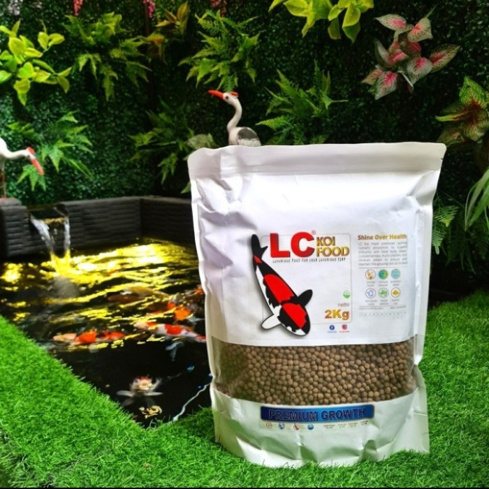 LC koi food : Premium Growth 2 kg size M (5mm) pakan koi