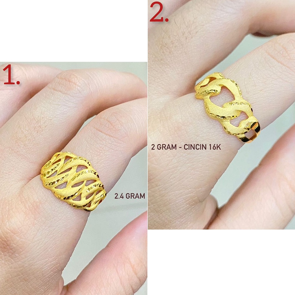 Cincin anak dan dewasa emas asli kadar 700 70 16k doff rante rantai S double holo lebar ukir tanpa p