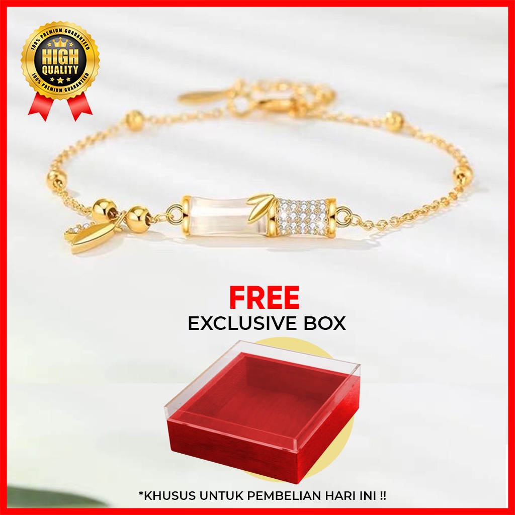 Wearmoura Gelang Bambu Titanium Perempuan  Perhiasan  Bracelets | Aksesoris Gelang | Gelang Giok Asl