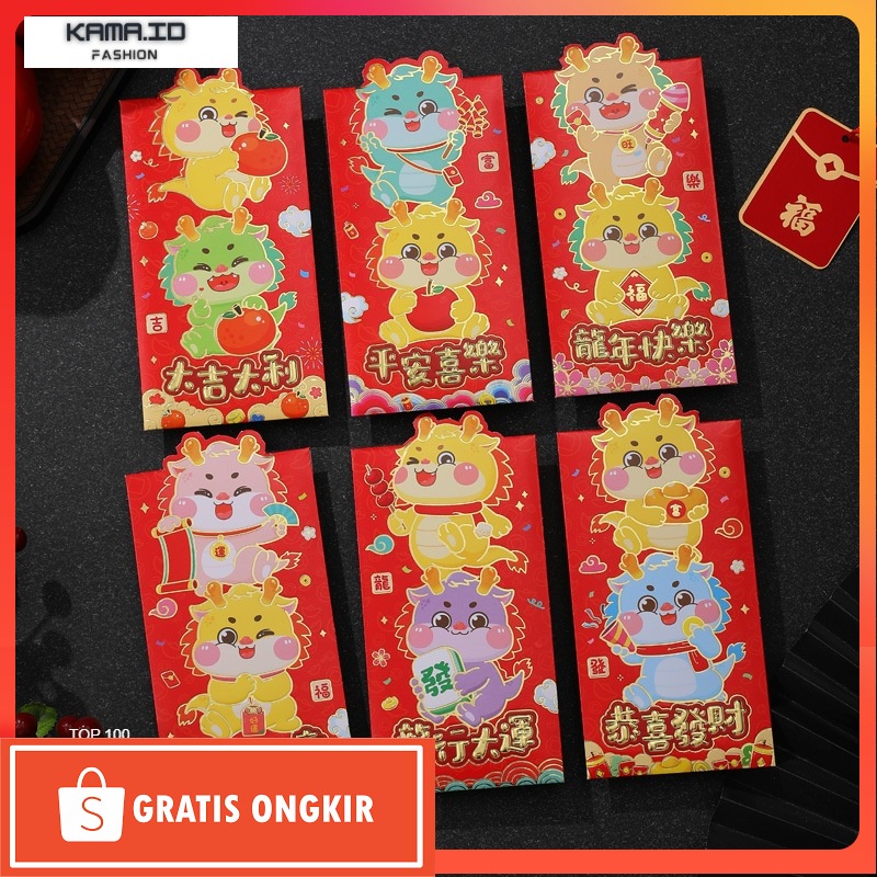

Angpao Imlek / ANGPAO IMLEK PANJANG SHIO NAGA FUK FU MERAH 2024 HONG BAO FUNG PAU MURAH TEBAL RED POCKET ISI 6 PREMIUM GOLD