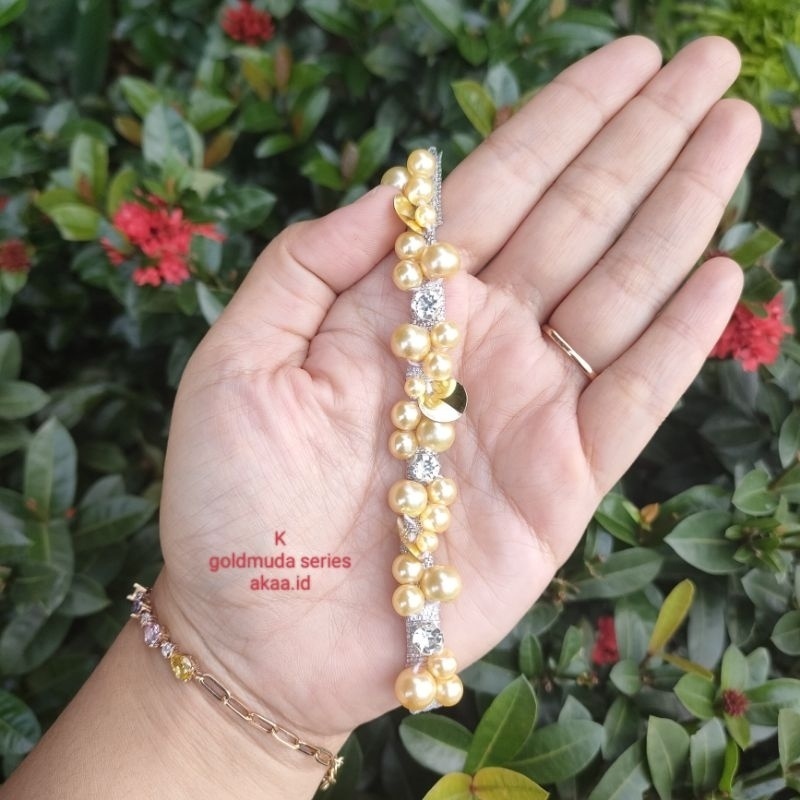 Payet rangkai mutiara gold series