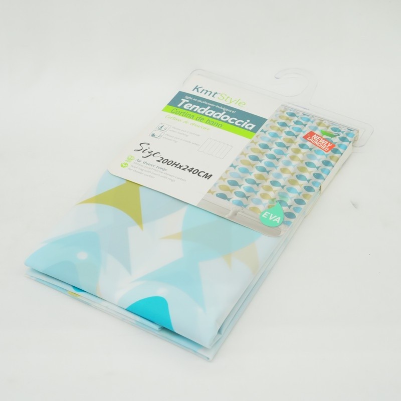 Gorden Kamar Mandi Pattern Ikan Kecil  Tirai Kamar Mandi Bahan Tebal / Tirai Kamar Mandi Cetak Water