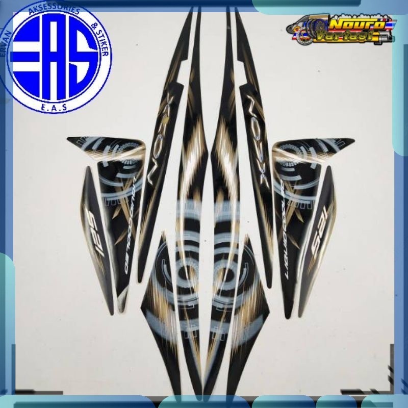 Stiker striping Yamaha xeon 125 lama 2012 stiker motor hitam full  standar  bagus