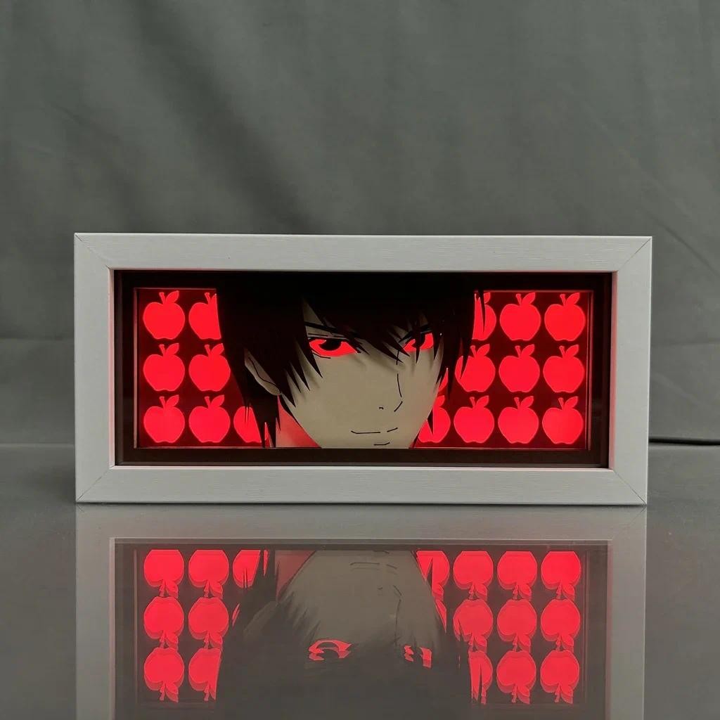 

Paper Cut Anime Light Box Anime Death Note Light Yagami for Bedroom Decoration Manga Desk Table Lamp Lightbox Eyes Death Note L