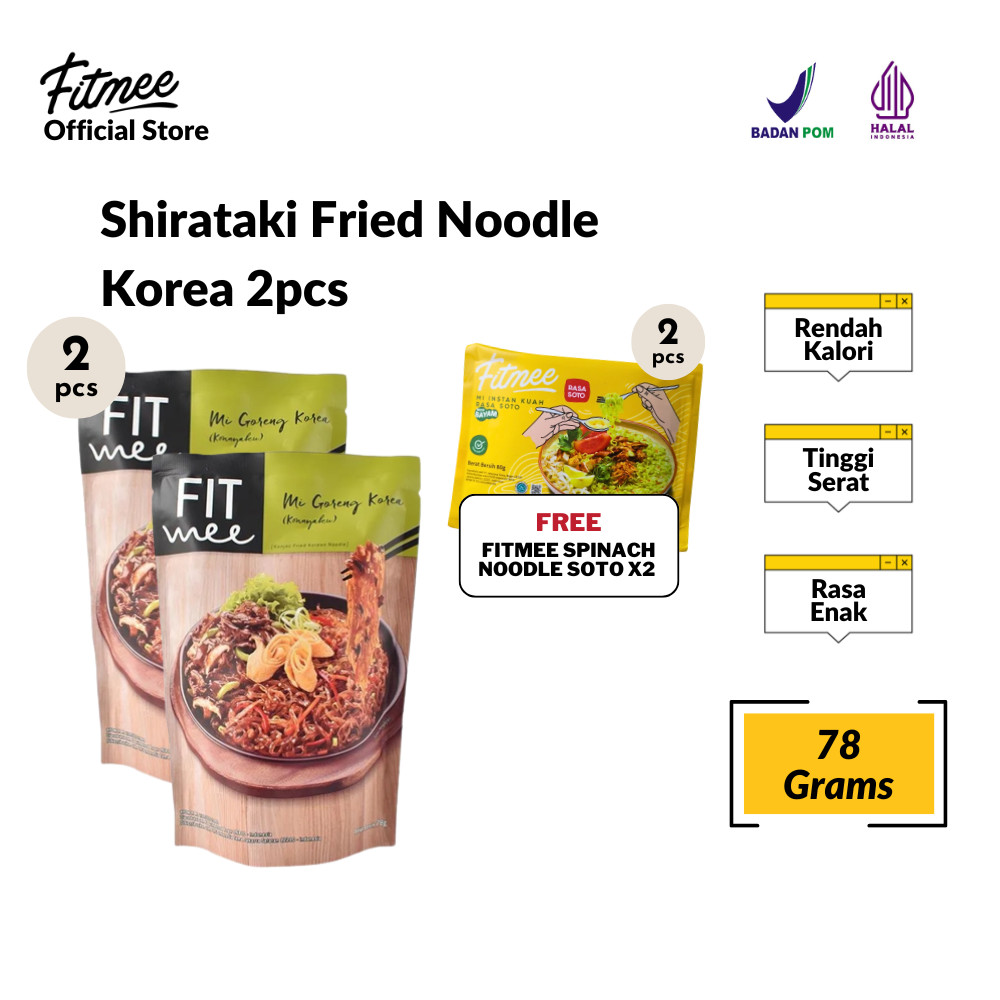 

Fitmee Mie Instan Shirataki Goreng Korea 2 Pcs FREE Bayam Soto 2 Pcs