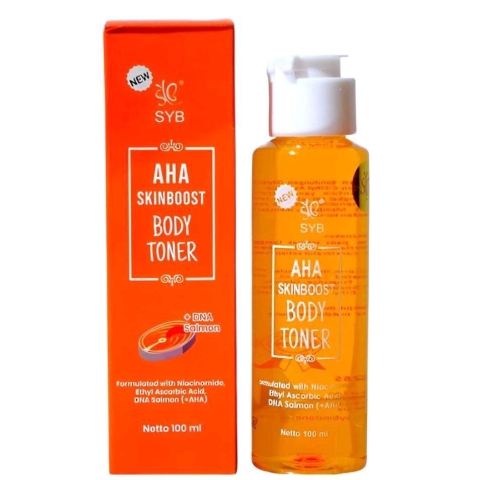 Toner Badan Syb Aha Skinboost 100ml dengan Glycolic Acid, Niacinamide, Vitamin C Ethyl Ascorbic Acid