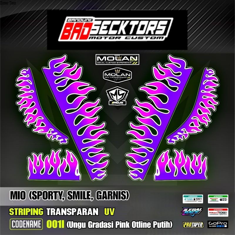 Decal Sticker Striping Variasi Transparan Uv Mio Api Mio JB Mio Justin Bieber Mio Sporty  2006/2007 