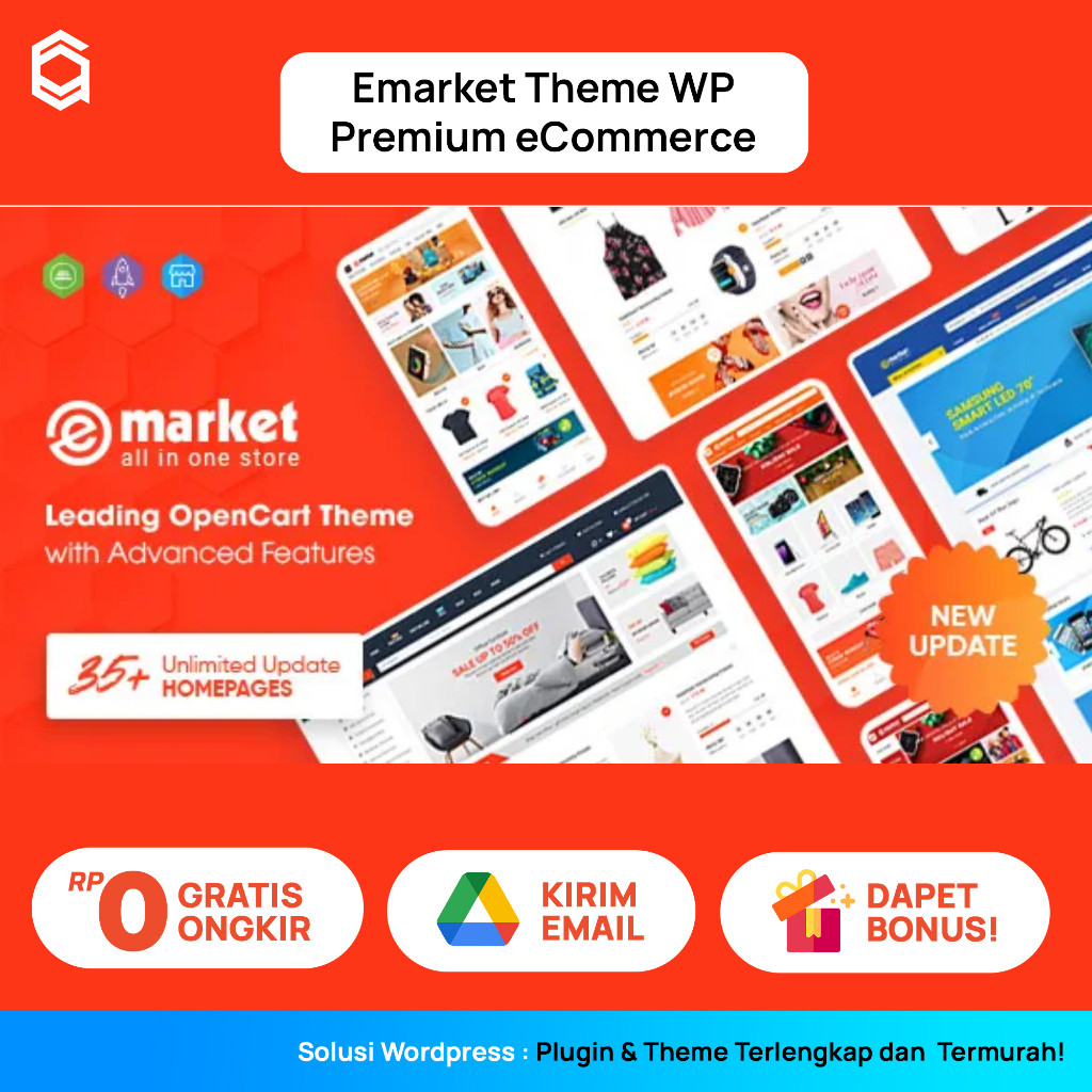 EMarket Tema Wordpress Premium eCommerce - Responsif & Mobile Friedly - Theme WordPress Toko Online 