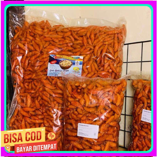 

Bidaran Balado Cap 2N - 1Kg Bidaran Camilan Rasa Balado Pedas Manis Makaroni food