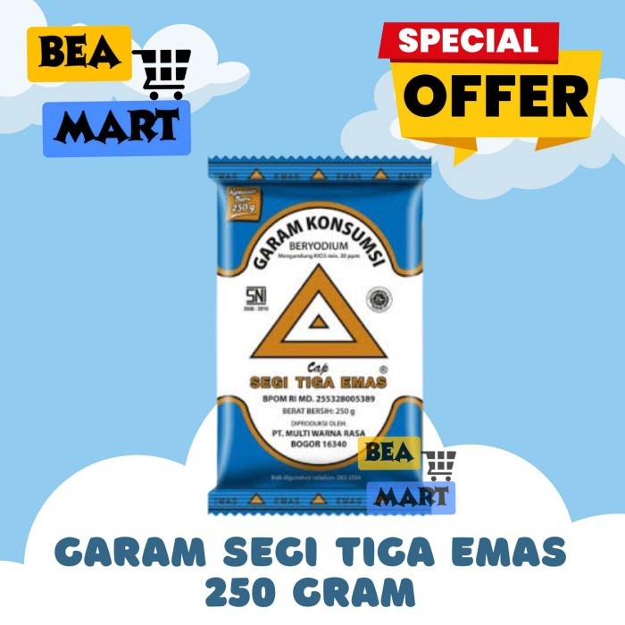 

Garam SEGITIGA EMAS 250 gr | Garem Dapur Konsumsi 250gr gram | Yodium