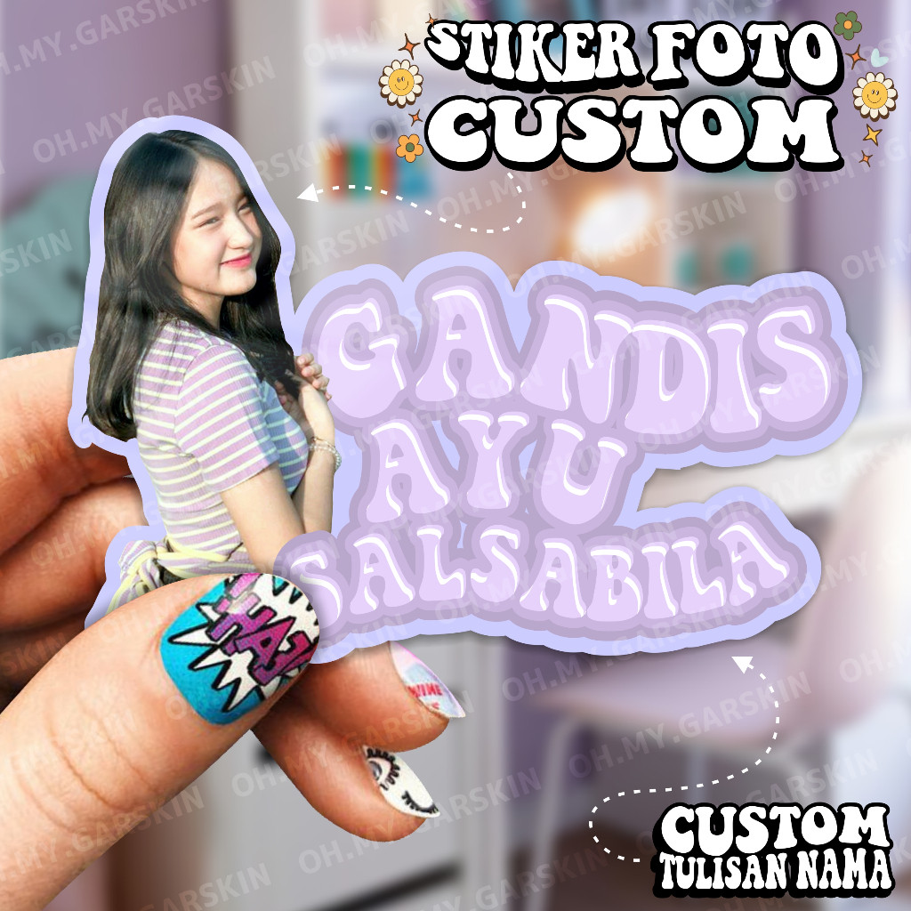 

Stiker Foto dan Tulisan Nama Custom - Cetak Photo Stiker Waterproof