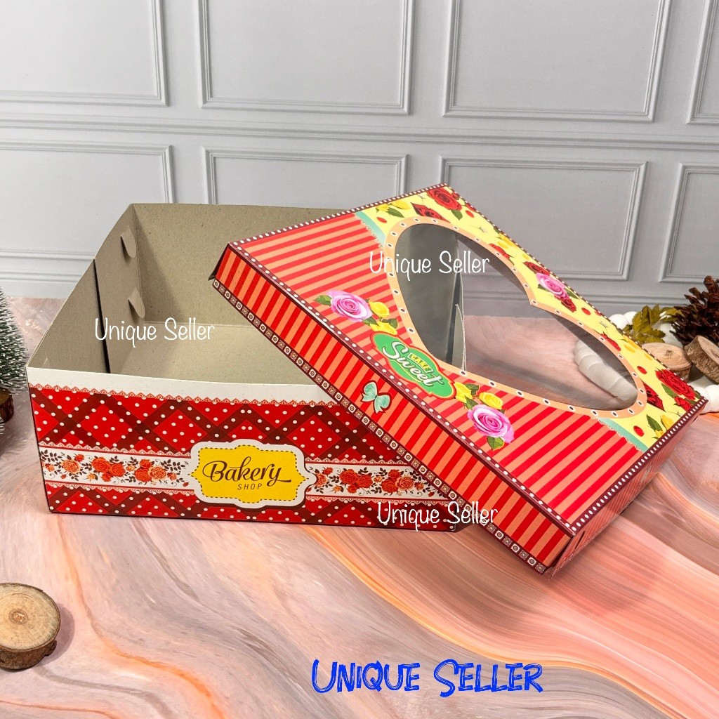 Isi10 Dus Kue Tart TUTUP HATI 24x24x10 26x26x12 28x28x12 / Dus Box Lamaran Tutup Hati Uk 24 26 28 cm
