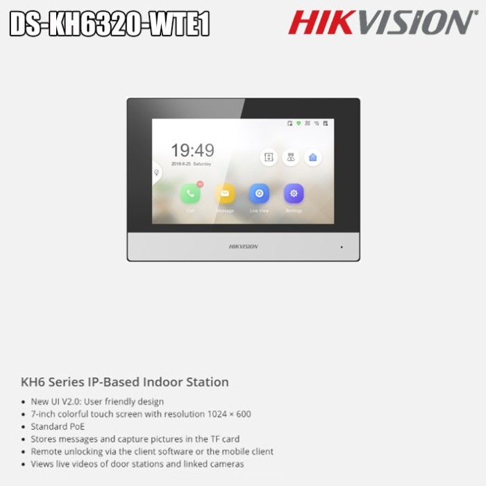 

IP Video Intercom Kit / Based Indoor Station Hikvision DS-KH6320-WTE1