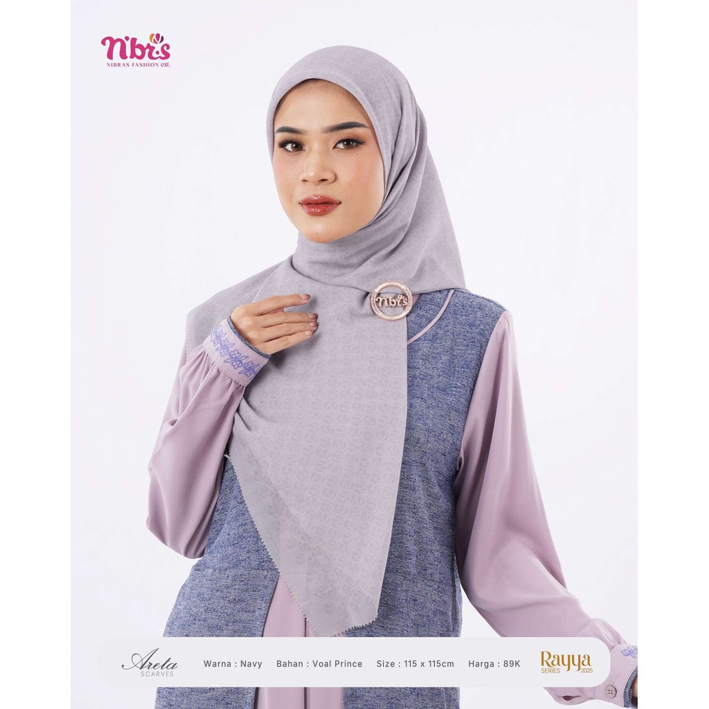 Nibras Hijab Segi Empat Kekinian Areta Scarves | Hijab Segi Empat Premium | Hijab Segi Empat Terbaru