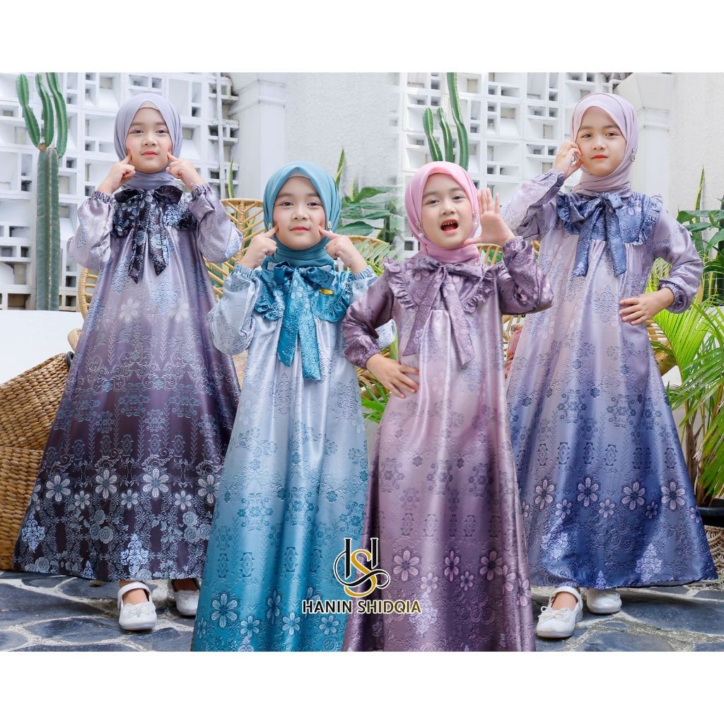 Gamis muslim anak gamis premium anak dior silk by Hanin shidqia /Terbaru