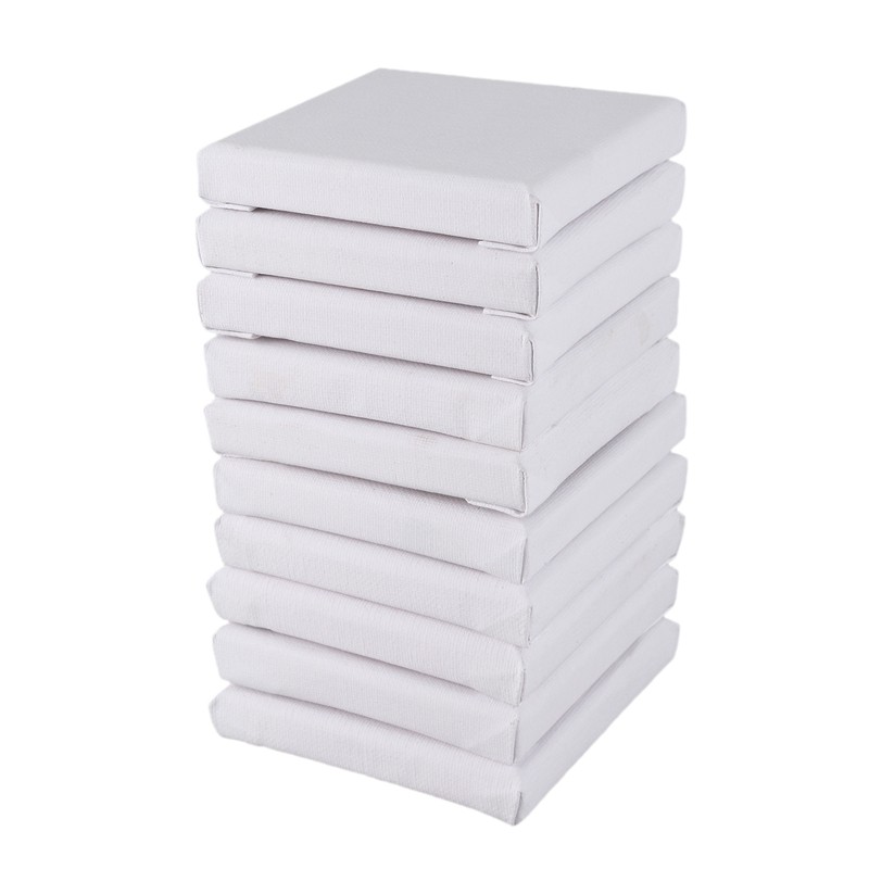 

10Pcs/Set White Blank Art Boards Mini Stretched Artist Canvas Art Board Acrylic Oil Paint Wood+Cotton for Artwork Painting