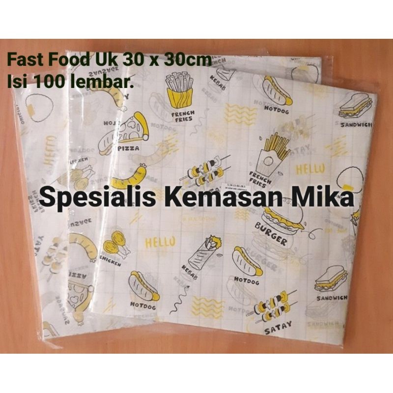 

MF✨Kertas Nasi Laminasi (30 × 30cm) Motif Printing - Anti Lengket.