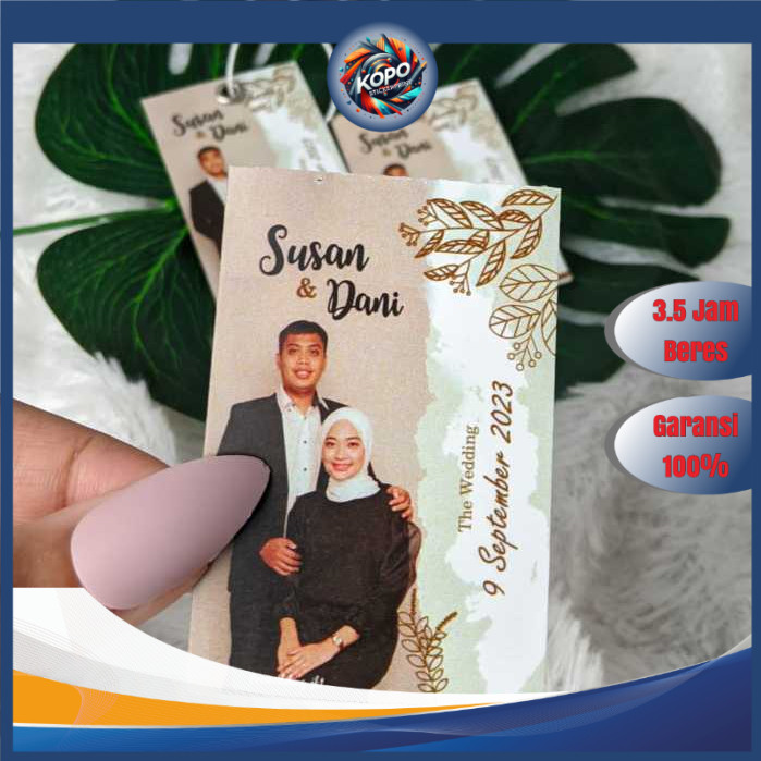 

KOPO Hangtag Wedding Souvenir Hang Tag Label Custom Pernikahan Ucapan Nikah Free Desain